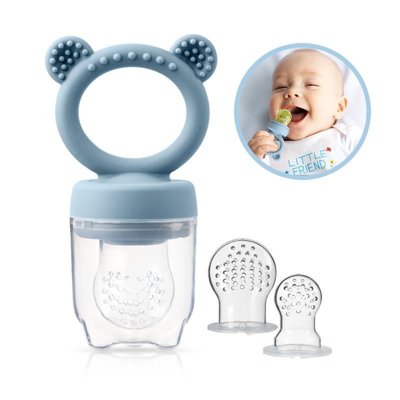 Baby Food Guide - シリコン製クマ型ベビーフルーツフィーダー、新鮮な果物用乳首型おしゃぶり - 赤ちゃんのための楽しくて健康的な授乳グッズ