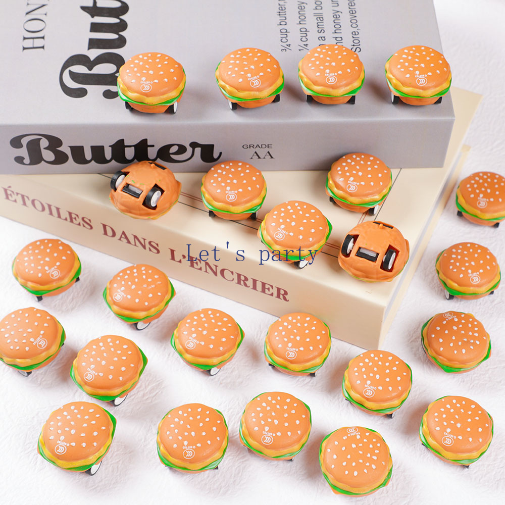 Baby Food Flavors - 15 個ミニかわいい 3D バーガープルバック車のおもちゃ子供の誕生日パーティーの好意ベビーシャワーギフトピニャータフィラー報酬クリスマスギフト
