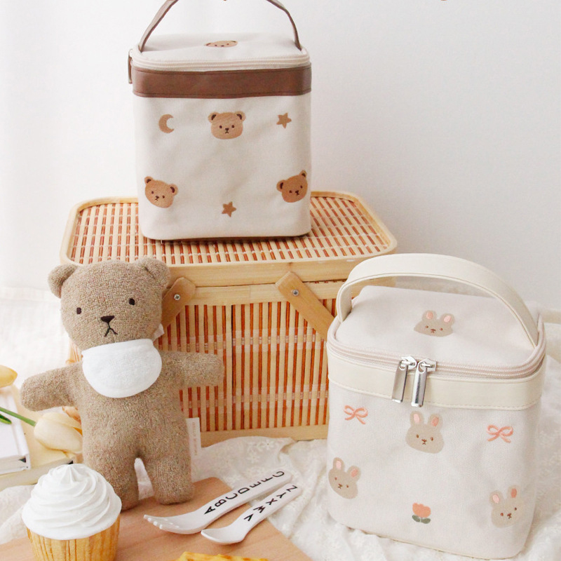 Baby Food Equipment - Milancel新しいベビーフード断熱バッグ刺embroidered bearポータブルピクニックバッグ