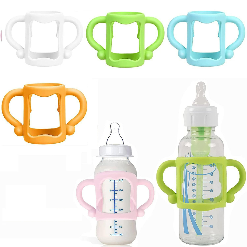 Baby Food Hipp - 哺乳瓶ハンドル、耐久性のある食品グレードのシリコーン移行シッピーカップハンドルグリップ、ワイドネック哺乳瓶用