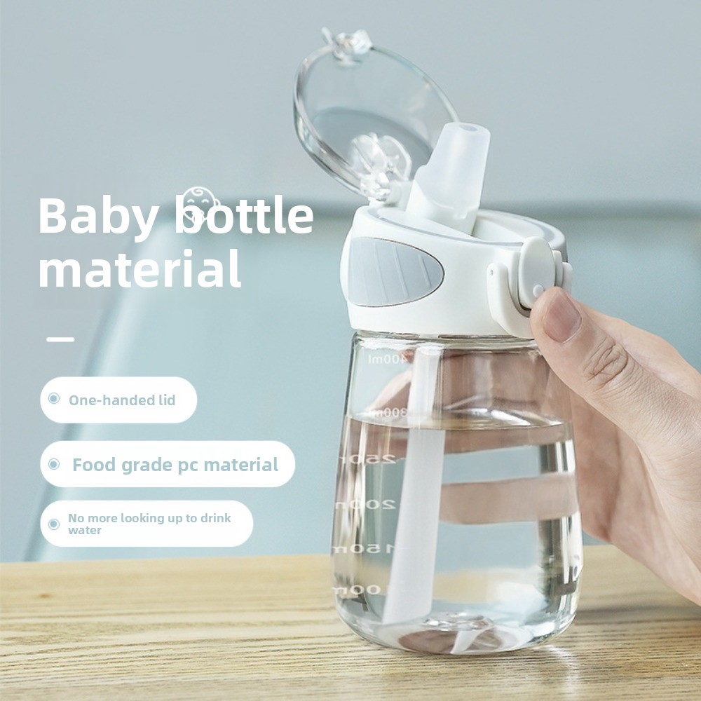Baby Food Hipp - 新しいプラスチック製ウォーターストローカップ、落下防止、食品グレードのシリコン製シッピーカップ、軽量、目盛り付きウォーターボトル