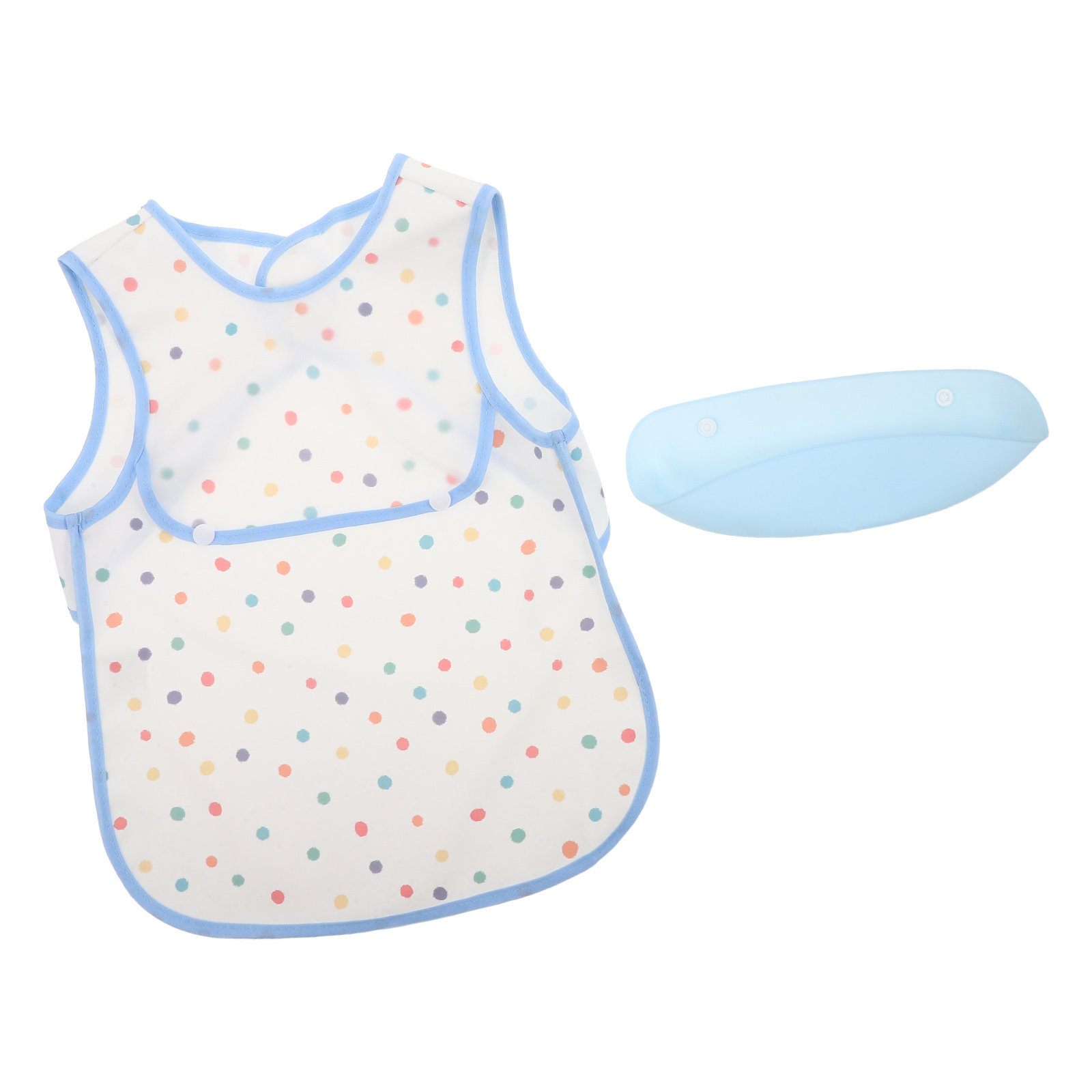 Baby Food Apron - 幼児用ポケット付き防水よだれかけ、就学前のお弁当用、取り外し可能なフルカバーベビーエプロン、子供用離乳食エプロン