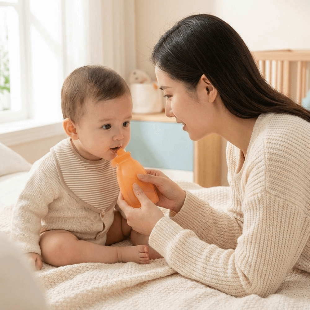 Easy Baby Food - BPAフリー ベビーフードパウチ 食品グレードシリコン 120ml 大容量 スクイーズフィーダー