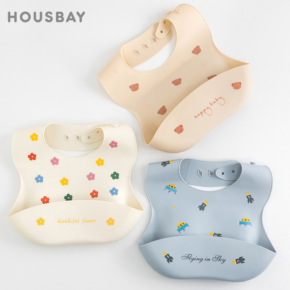 Baby Food Apron - ベビー防水ソフトシリコンビブ,調節可能なスカーフ,ロケットプリント,バーップクロス,フィーディングアクセサリー