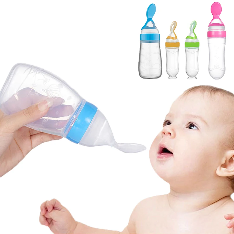 Baby Food Guide - 安全なベビー哺乳瓶スプーンミルクボトルベビートレーニングフィーダー食品サプリメント食品フィードスプーンベビーガジェット BPA フリー