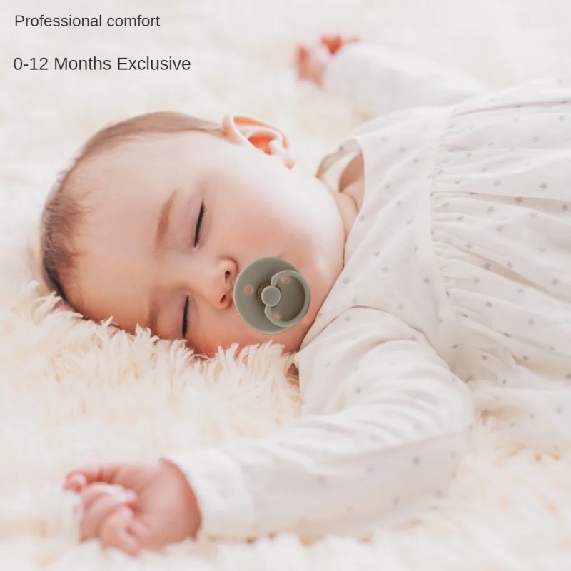 Baby Food Flavors - ベビーおしゃぶり 二色 ラウンドヘッド フラットヘッド 昼夜兼用 食品グレード液体シリコン製