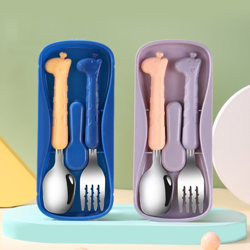 2PCS子供用食器304食品グレードのステンレス鋼のナイフと - Easy Baby Food のレビューと価格