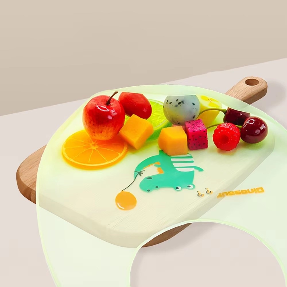 漫画防水ベビービブソフトシリコン子供用フードエプロン動物プリ - Baby Food Apron のレビューと価格