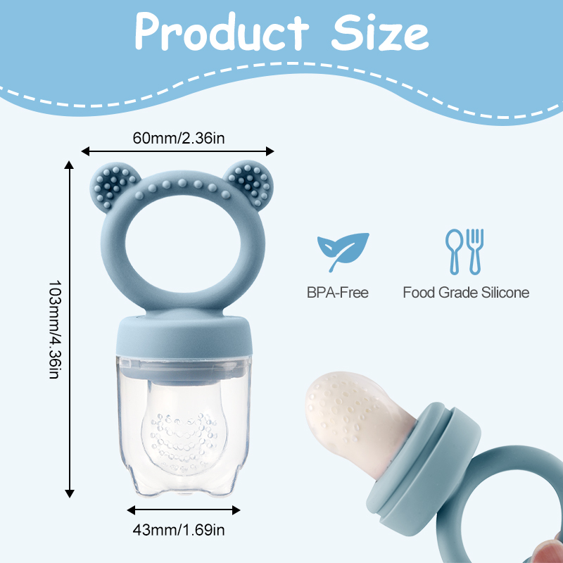 シリコン製クマ型ベビーフルーツフィーダー、新鮮な果物用乳首型 - Baby Food Guide のレビューと価格