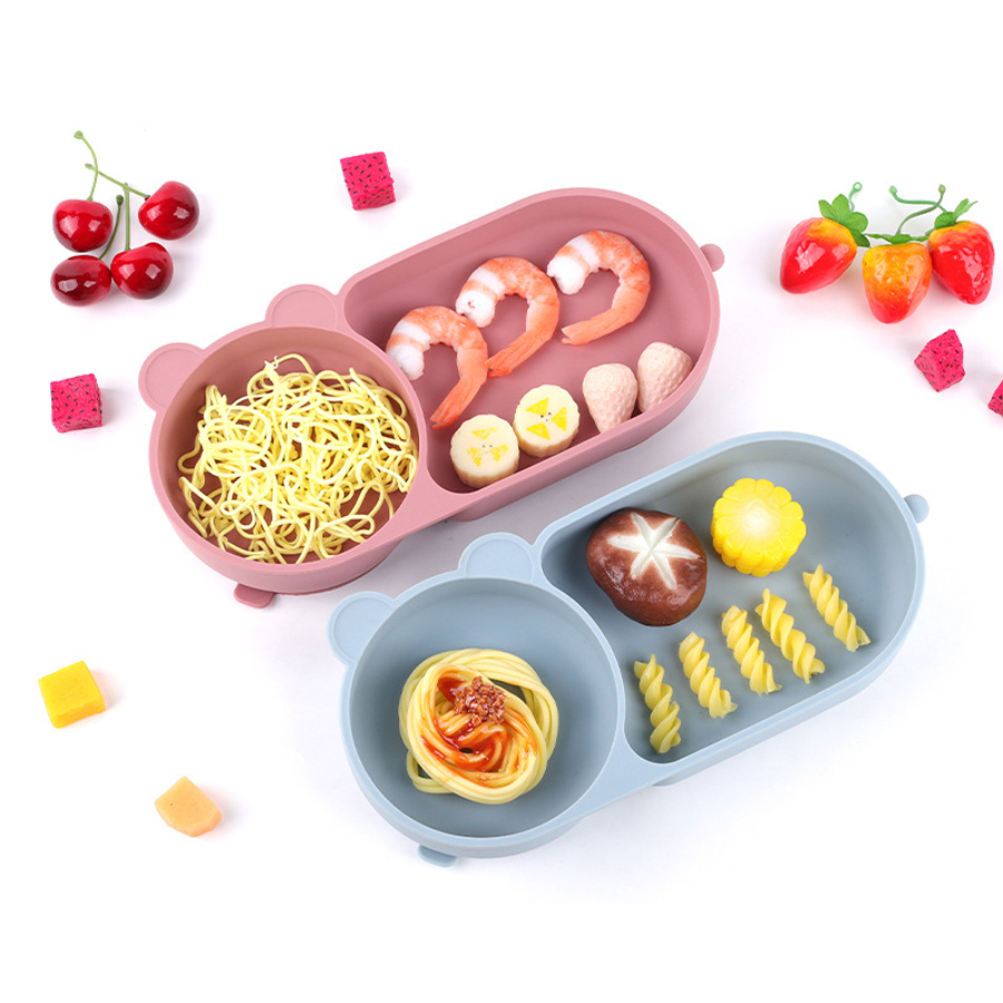 ベビーシリコーン吸盤ボウルかわいいクマのデザインマカロンカラ - Baby Food Flavors のレビューと価格