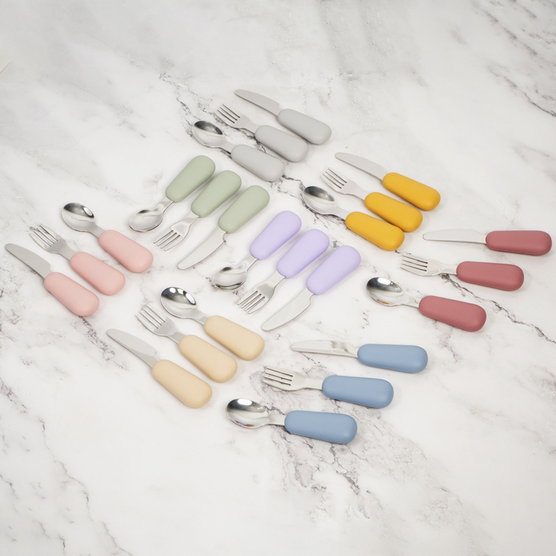 食品グレードシリコン製ベビー食器セット 316/304ステン - Baby Food Knife Set のレビューと価格