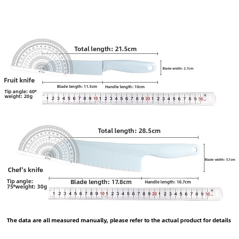 滑り止め加工のプラスチック製キッチンナイフ（果物用）、野菜用 - Baby Food Knife Set のレビューと価格