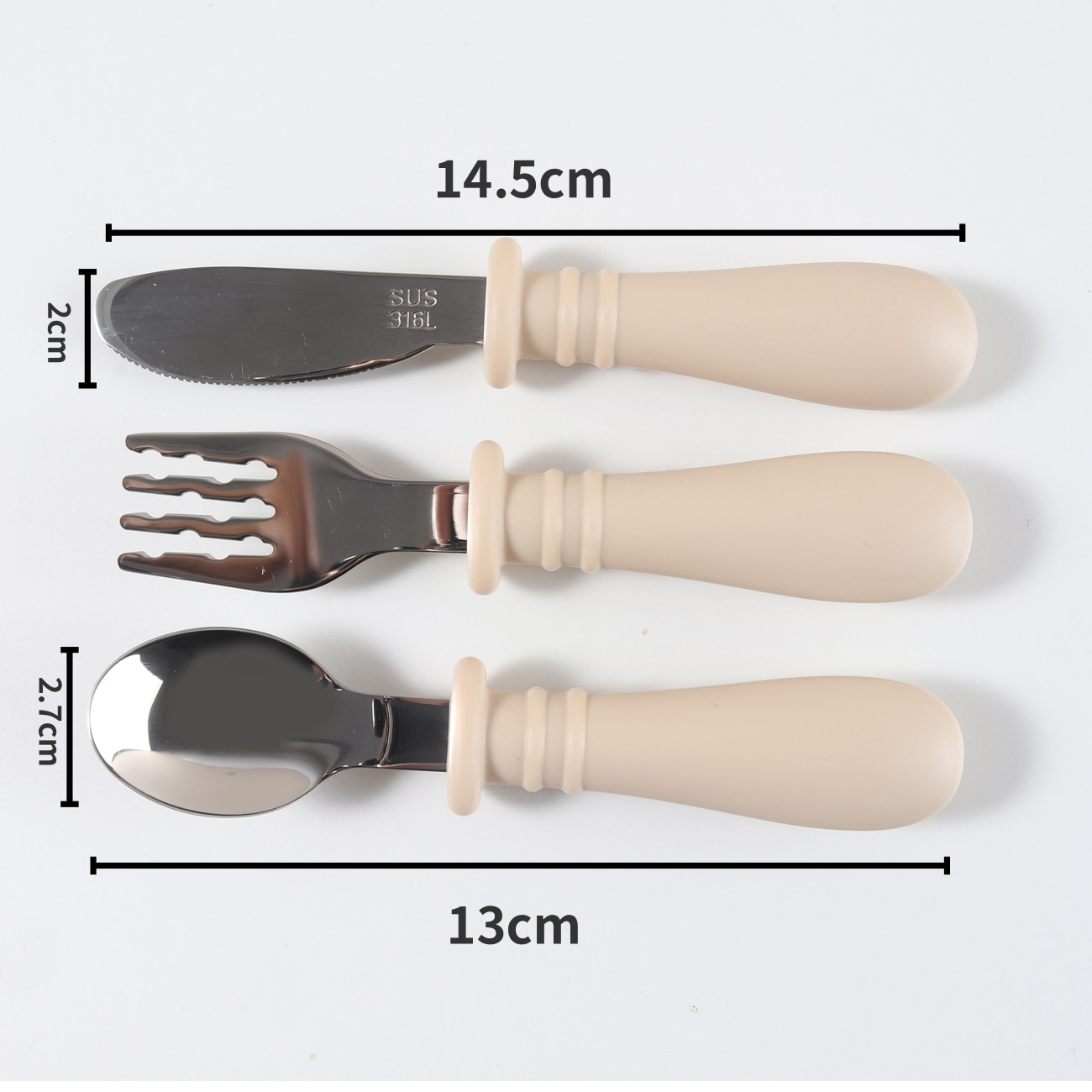 カスタムシリコンスプーン＆フォークナイフセット - 食品グレ - Baby Food Knife Set のレビューと価格