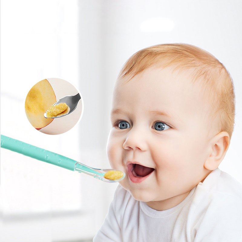 リンゴのピューレを食べるための双頭スクレーパースプーン、フル - Baby Food Eating のレビューと価格