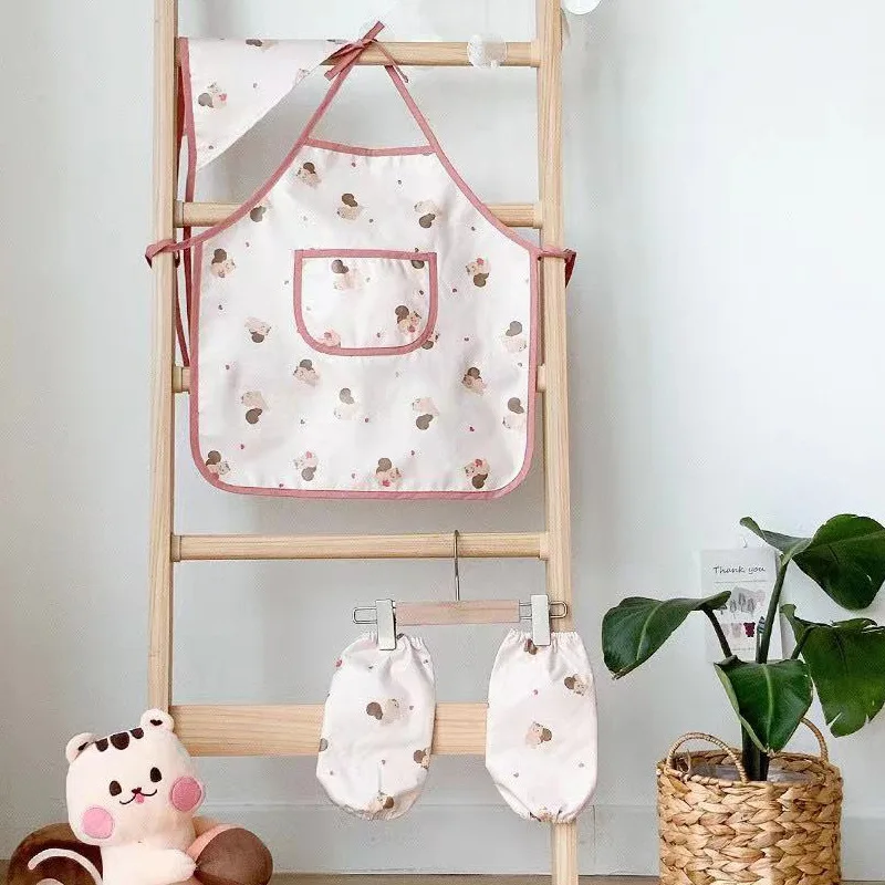 かわいい漫画子供エプロン袖シェフハットポケットセット子供クラ - Baby Food Apron のレビューと価格