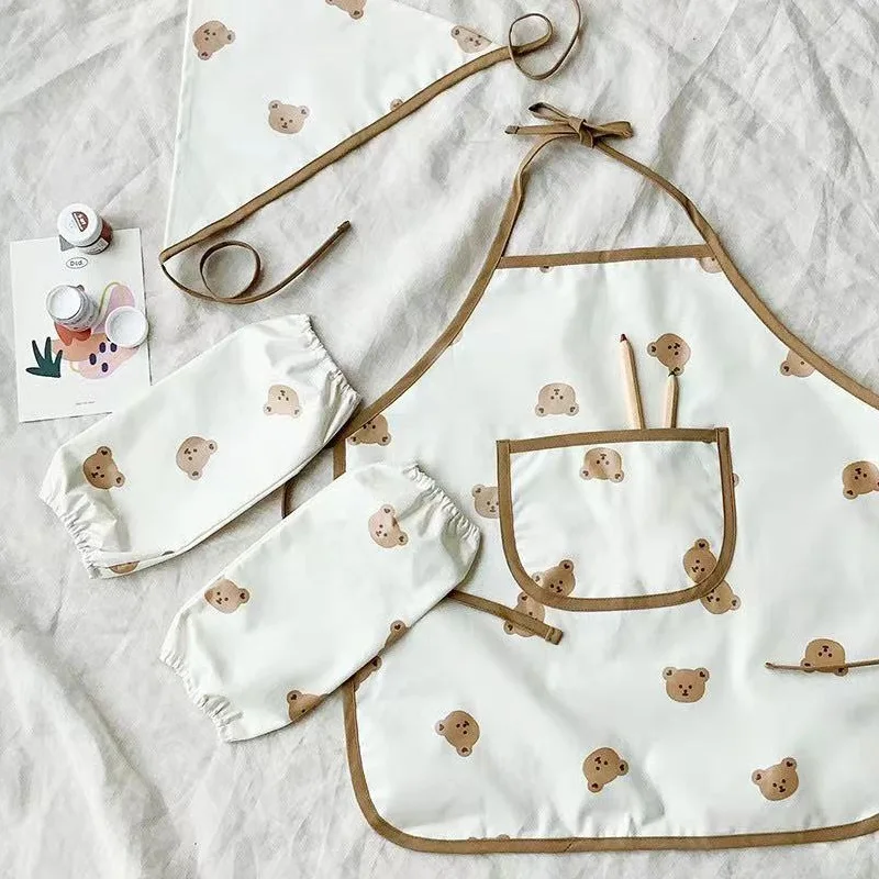 かわいい漫画子供エプロン袖シェフハットポケットセット子供クラ - Baby Food Apron のレビューと価格