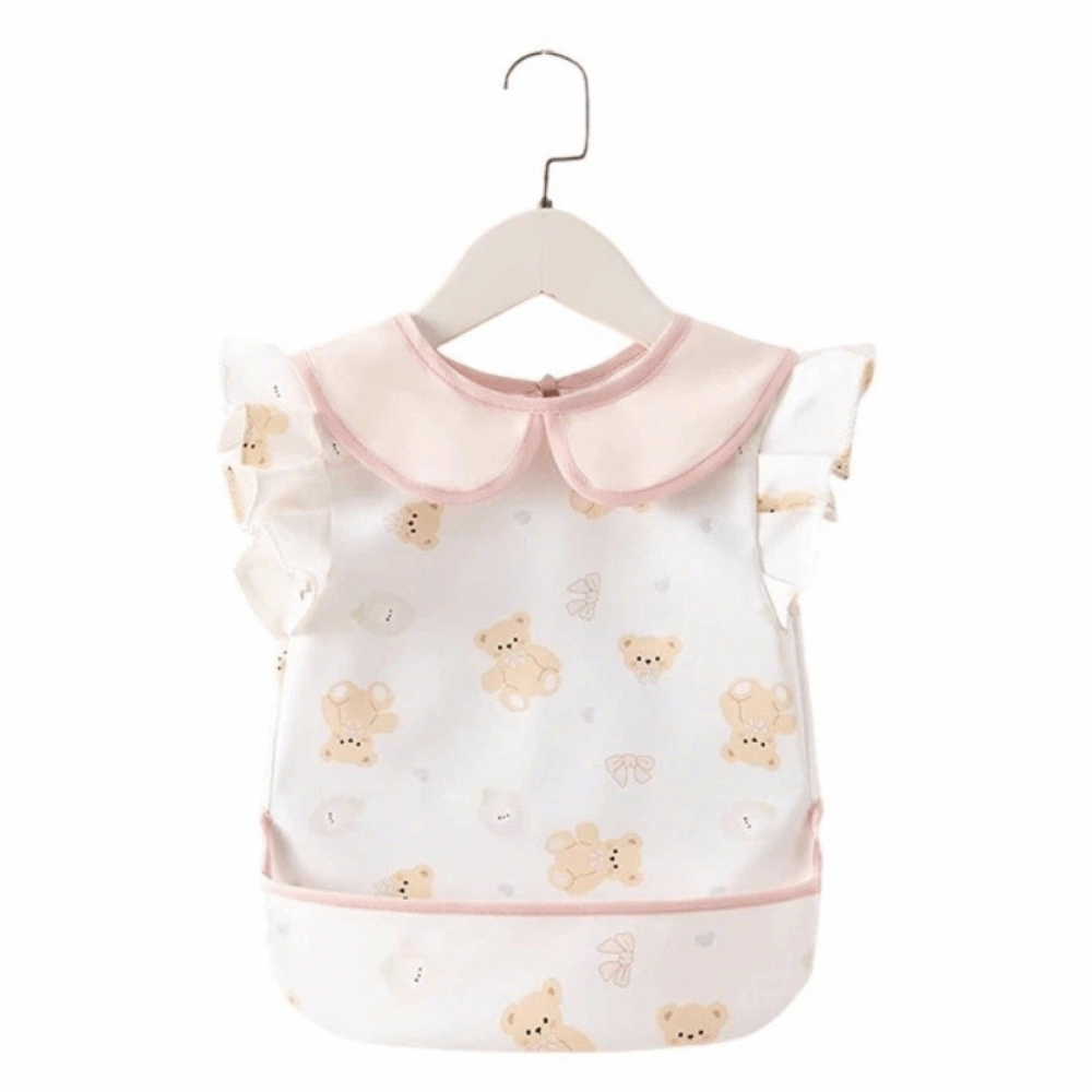 半袖子供用ノースリーブエプロン 防水ソフトベビーフードスタイ - Baby Food Apron のレビューと価格