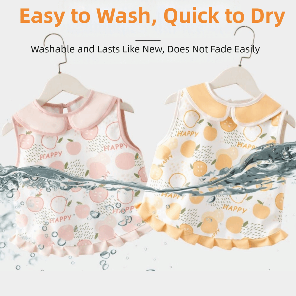 半袖子供用ノースリーブエプロン 防水ソフトベビーフードスタイ - Baby Food Apron のレビューと価格