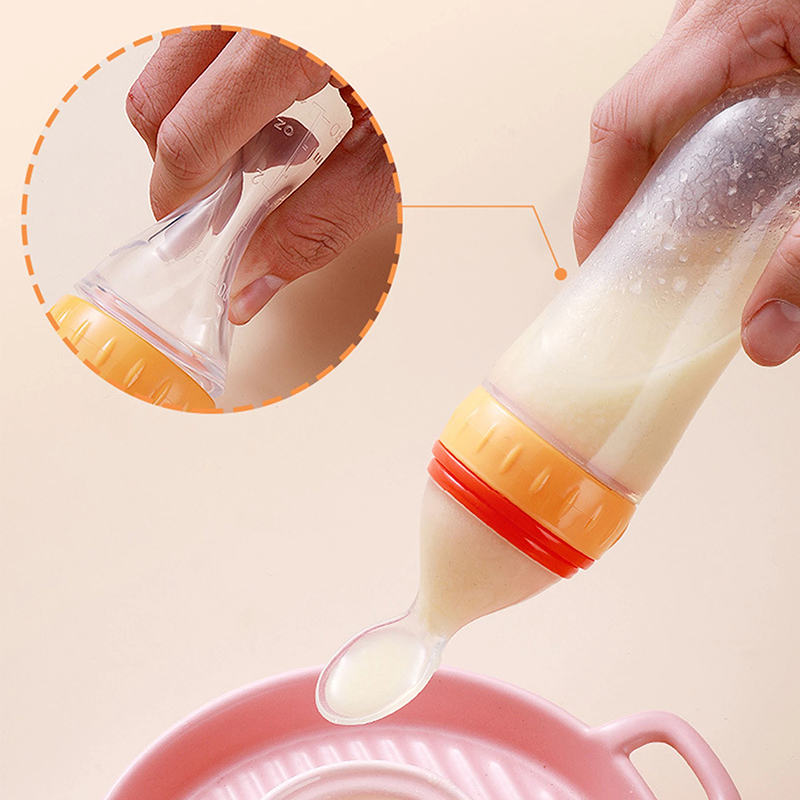 絞る哺乳瓶シリコーン新生児トレーニング米シリアル食品スプーン - Baby Food Guide のレビューと価格
