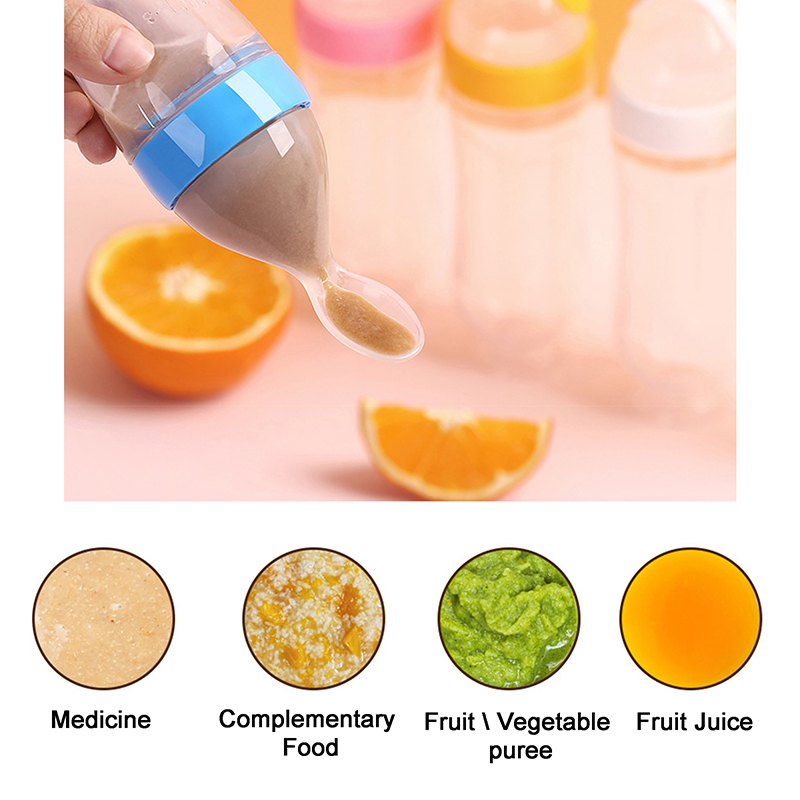 絞る哺乳瓶シリコーン新生児トレーニング米シリアル食品スプーン - Baby Food Guide のレビューと価格