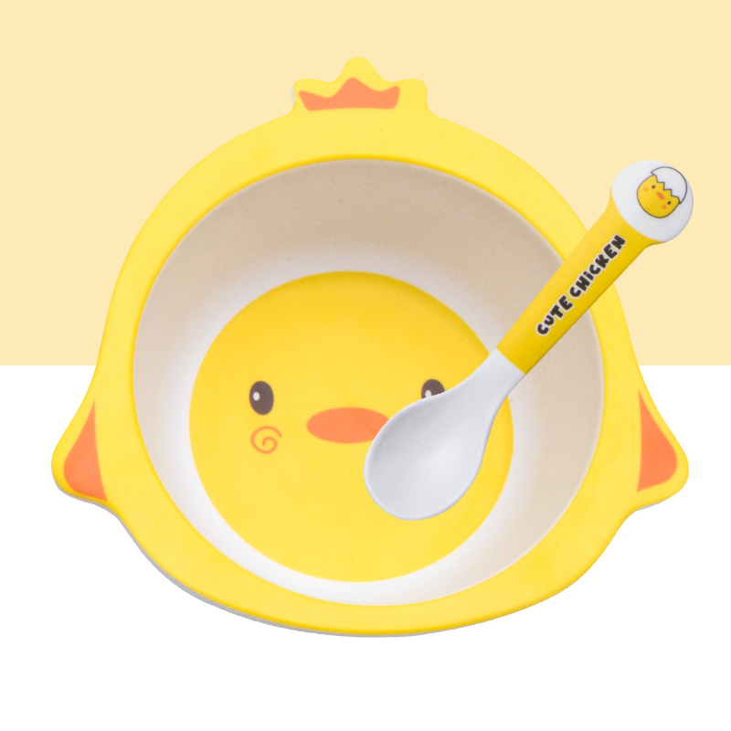 かわいい漫画の鶏の竹繊維食器セット - 家庭用プレート、ボウ - Baby Food Hipp のレビューと価格