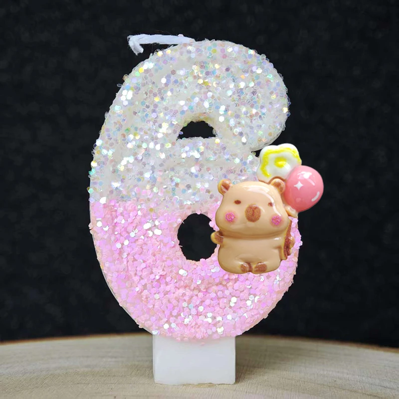 新しいカピバラキャンドルケーキデコレーショントピック0-9数 - Baby Food Flavors のレビューと価格