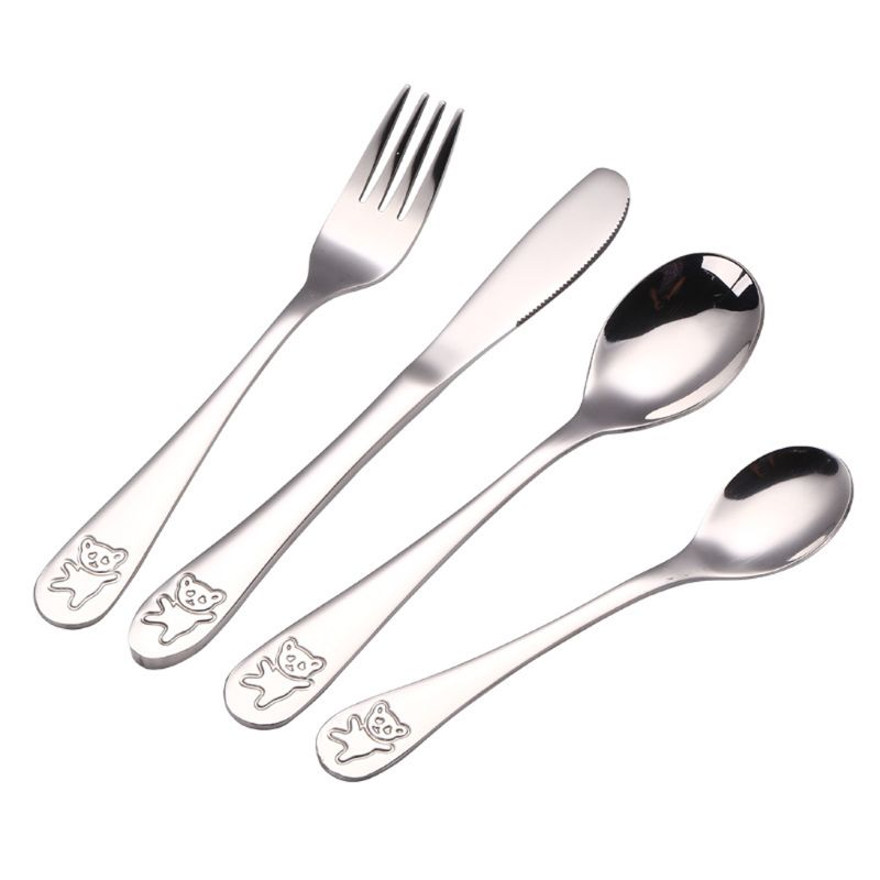 4 ピース/セットベビーティースプーンスプーン食品給餌フォー - Baby Food Knife Set のレビューと価格
