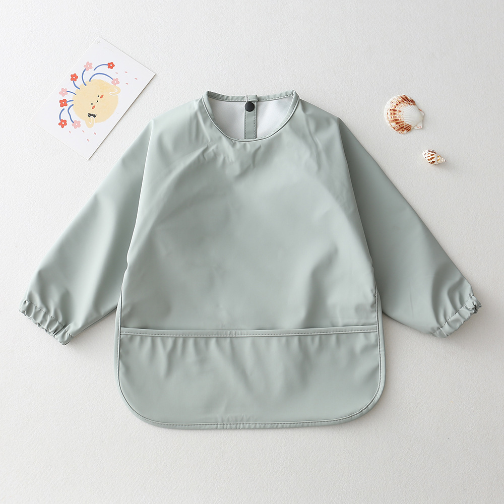 ソリッドカラーのベビー授乳よだれかけ長袖幼児男の子女の子よだ - Baby Food Apron のレビューと価格