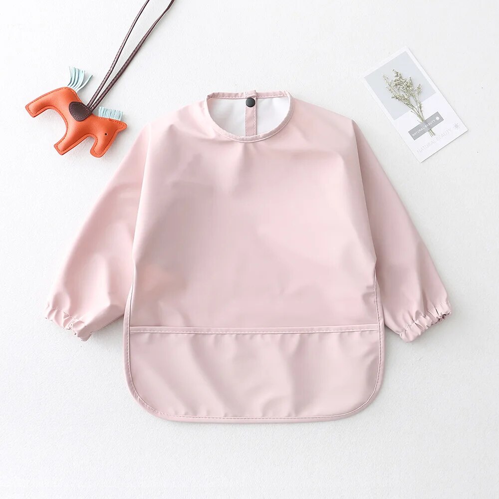 ソリッドカラーのベビー授乳よだれかけ長袖幼児男の子女の子よだ - Baby Food Apron のレビューと価格