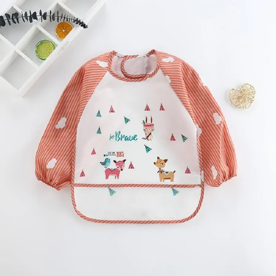 For1-3Year ベビー長袖スカーフ防水幼児アートスモッ - Baby Food Apron のレビューと価格
