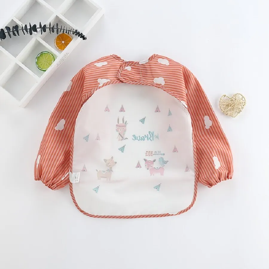 For1-3Year ベビー長袖スカーフ防水幼児アートスモッ - Baby Food Apron のレビューと価格