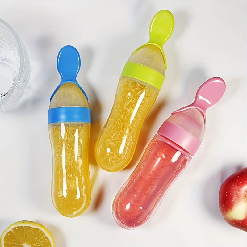 ベビー用シリコン製哺乳瓶、スプーン付き、3オンスの食品分配ス - Baby Food Guide のレビューと価格