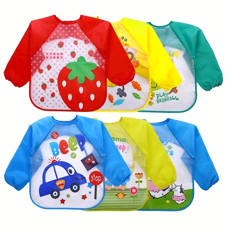 防水 EVA フルスリーブベビービブ子供エプロン長袖給餌スモ - Baby Food Apron のレビューと価格