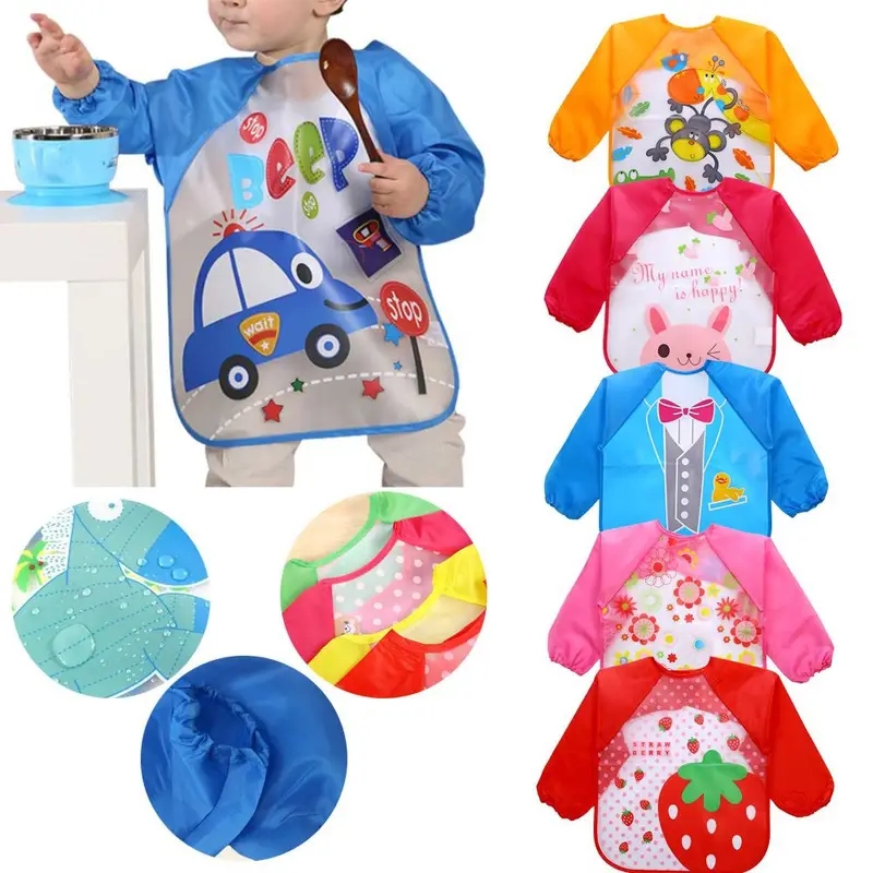 防水 EVA フルスリーブベビービブ子供エプロン長袖給餌スモ - Baby Food Apron のレビューと価格