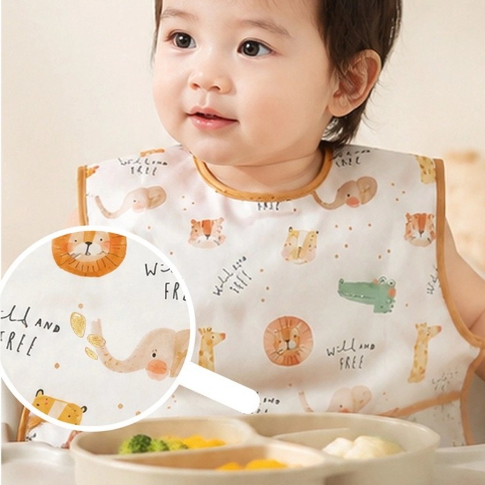 防水ベビー用お食事エプロン ノースリーブデザイン 漫画プリン - Baby Food Apron のレビューと価格