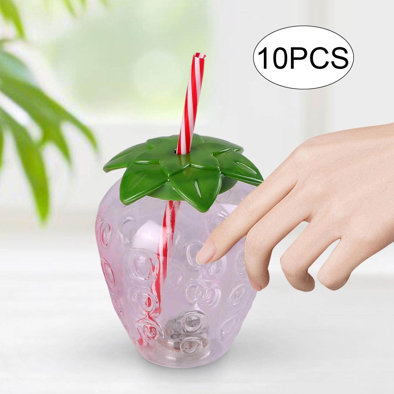 10個/セット イチゴ柄ストロー付き水筒 蓋付き 子供用パー - Baby Food Hipp のレビューと価格