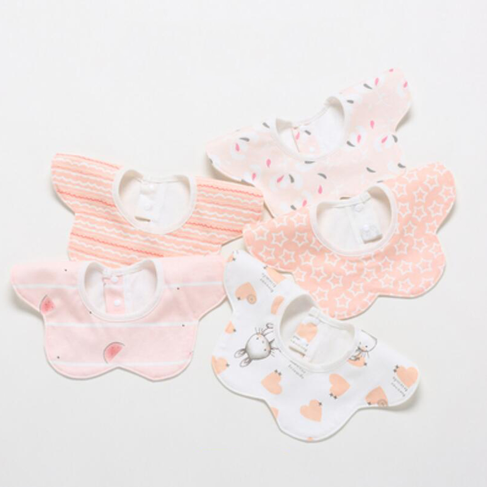 5 ピース/ロットベビービブ防水ラウンド 360 度回転唾液 - Baby Food Apron のレビューと価格
