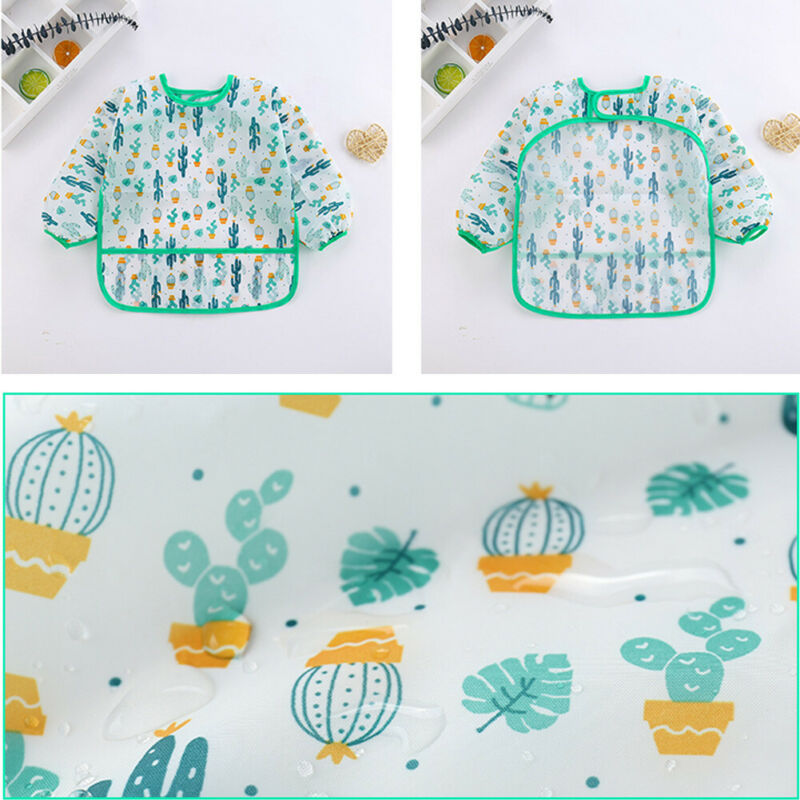 ベビーよだれかけ新しいかわいい子供ベビー用品幼児防水長袖アー - Baby Food Apron のレビューと価格