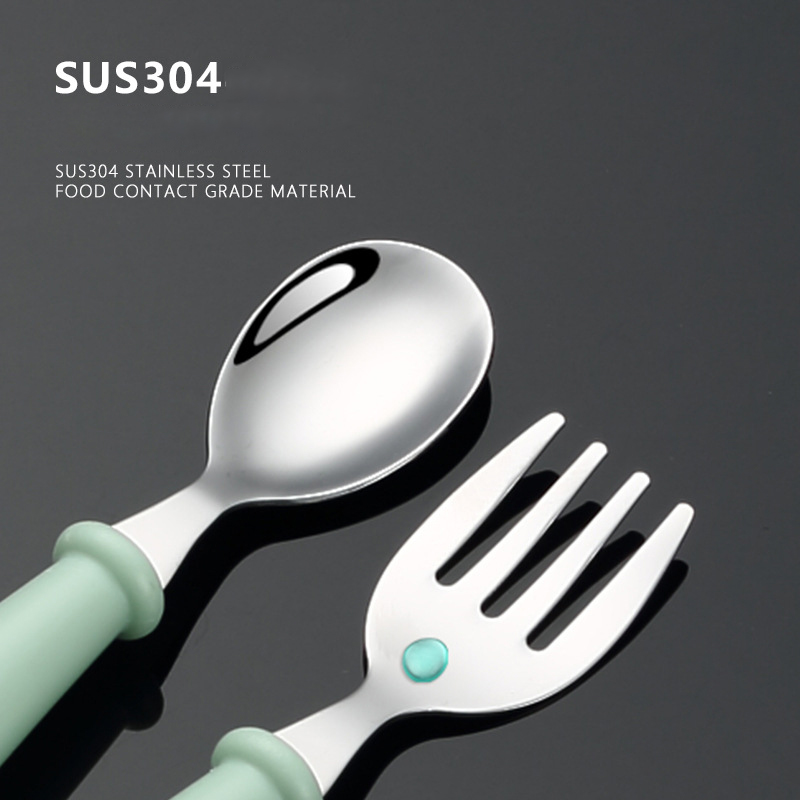 幼児トレーニング給餌スプーンフォーク 304 ステンレス鋼漫 - Baby Food Knife Set のレビューと価格