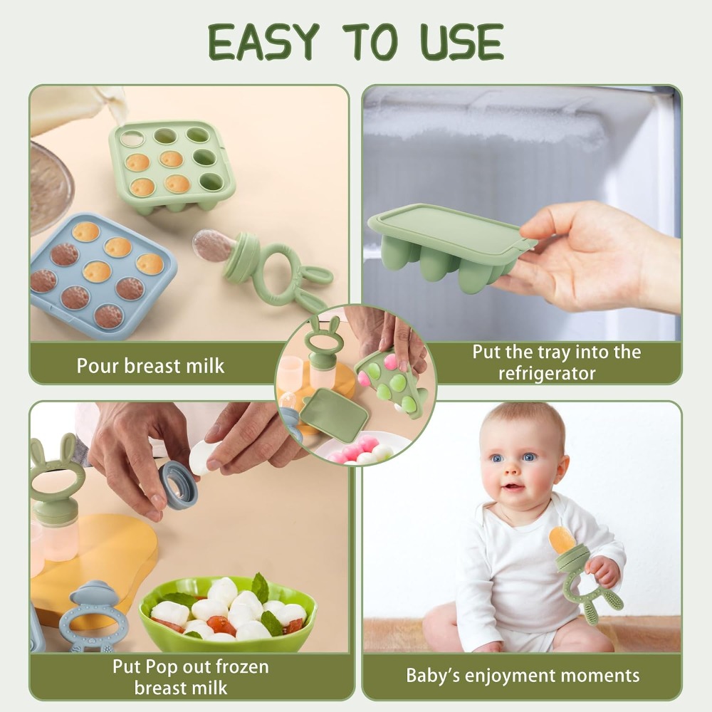 ベビーフード冷凍トレイ、シリコン製ニブルフィーダー、母乳アイ - Baby Food Maker のレビューと価格