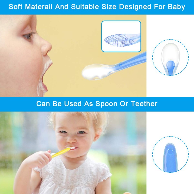 BPA フリーベビーシリコーンスプーン第一段階幼児ソフトスプ - Baby Food Guide のレビューと価格