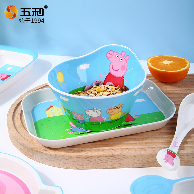 ペッパピッグ食器漫画風サラダボウル落下防止食器カップスプーン - Baby Food Eating のレビューと価格