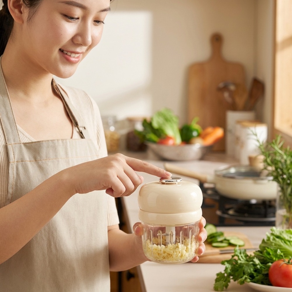 350ml電動ガーリックチョッパー、ワイヤレスUSB充電式ベ - Baby Food Maker のレビューと価格