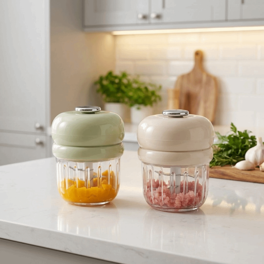 350ml電動ガーリックチョッパー、ワイヤレスUSB充電式ベ - Baby Food Maker のレビューと価格