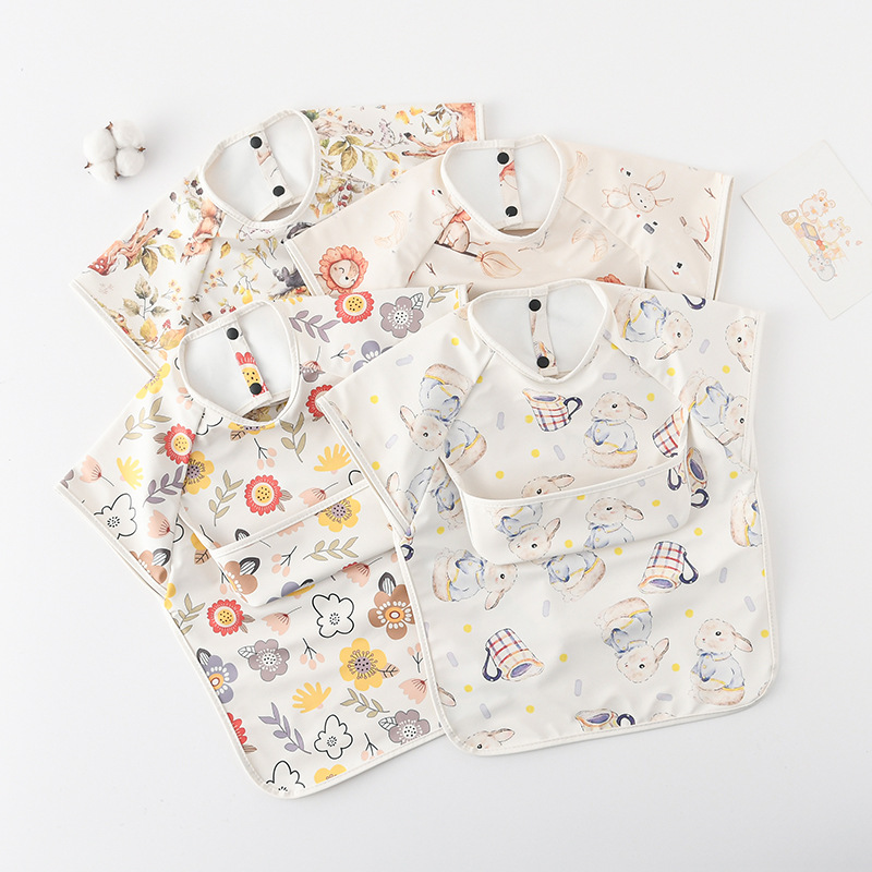 新生児よだれかけブラウス防水ノースリーブリバースドレッシング - Baby Food Apron のレビューと価格