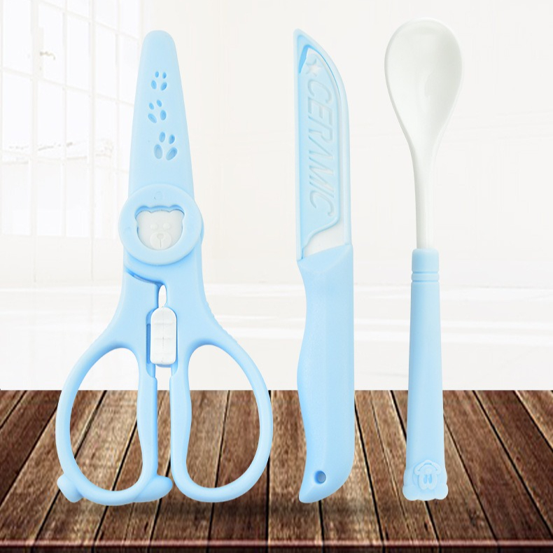ベビーフード用3ピース陶器セット、プラスチック密封ボックス、 - Baby Food Knife Set のレビューと価格