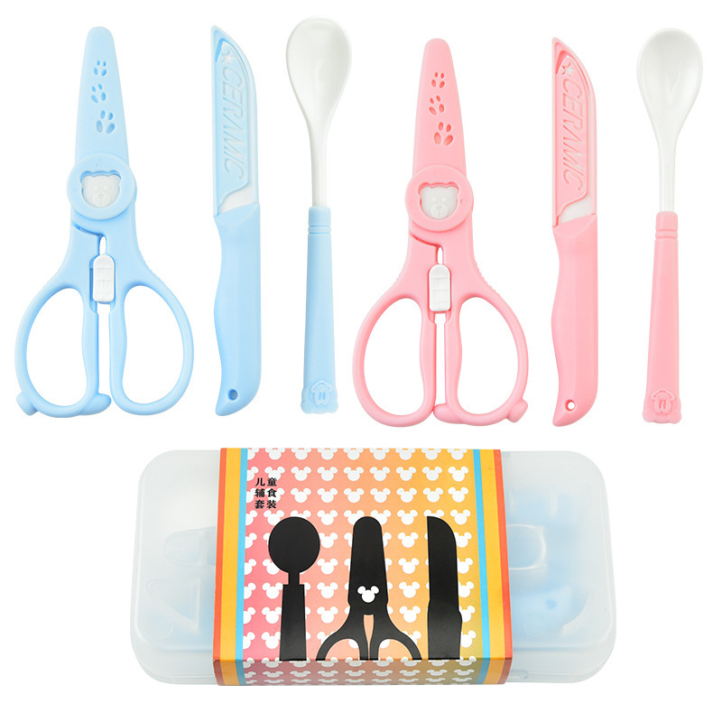 ベビーフード用3ピース陶器セット、プラスチック密封ボックス、 - Baby Food Knife Set のレビューと価格